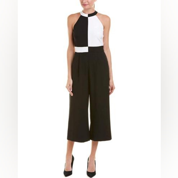 Tahari ASLColorblock HalterJumpsuit Size 10